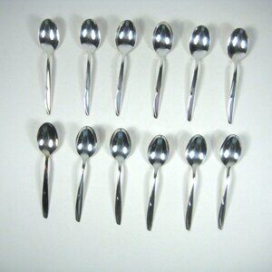 Concept Pattern 1957 Set 12 Silver Plate Teaspoons Spoons Vintage Flatware